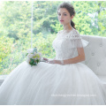 Guangzhou Online Short Sleeve Appliqued Bridal Wedding Dress Gowns